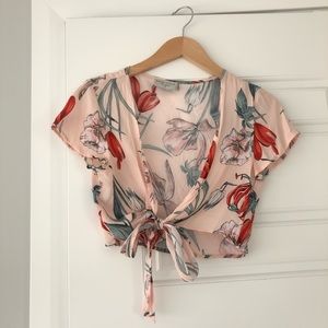 Dress Forum Los Angeles floral wrap crop top